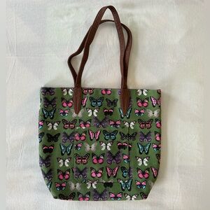 Cute Reversible Butterfly Tote with Faux Leather